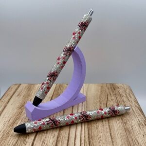 Red Heart Bows | Silver Glitter | Valentine’s Day Pen